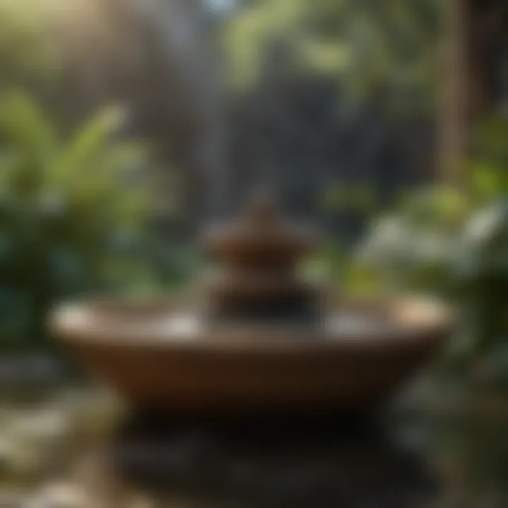 Tranquil Zen-Inspired Fountain in Zen Garden