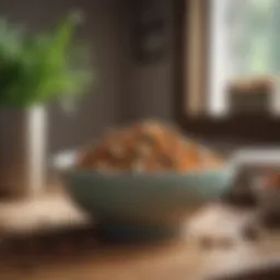 A healthy bowl of puppy food with fresh ingredients