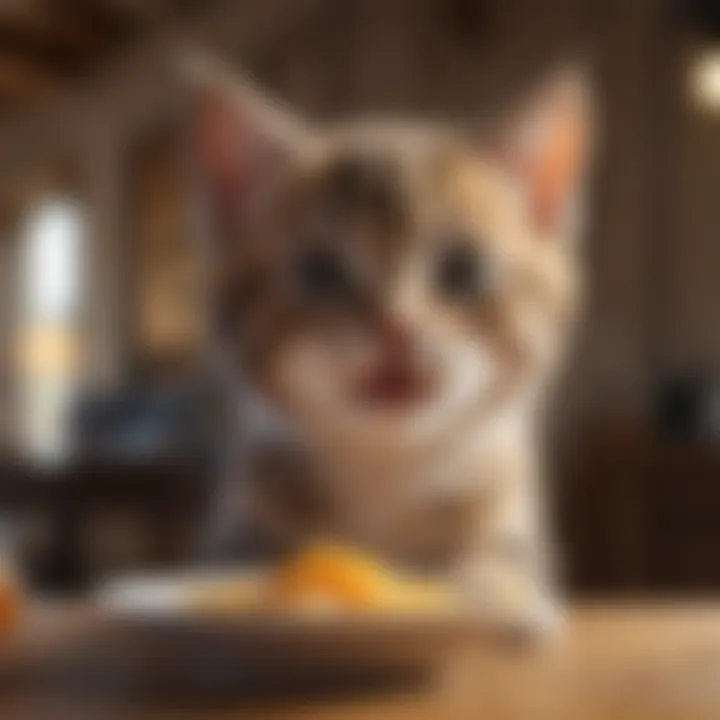 Happy kitten after a satisfying meal