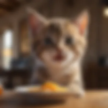 Content and Happy Kitten Happy kitten after a satisfying meal