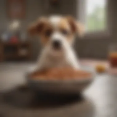 A bowl filled with nutritious puppy food