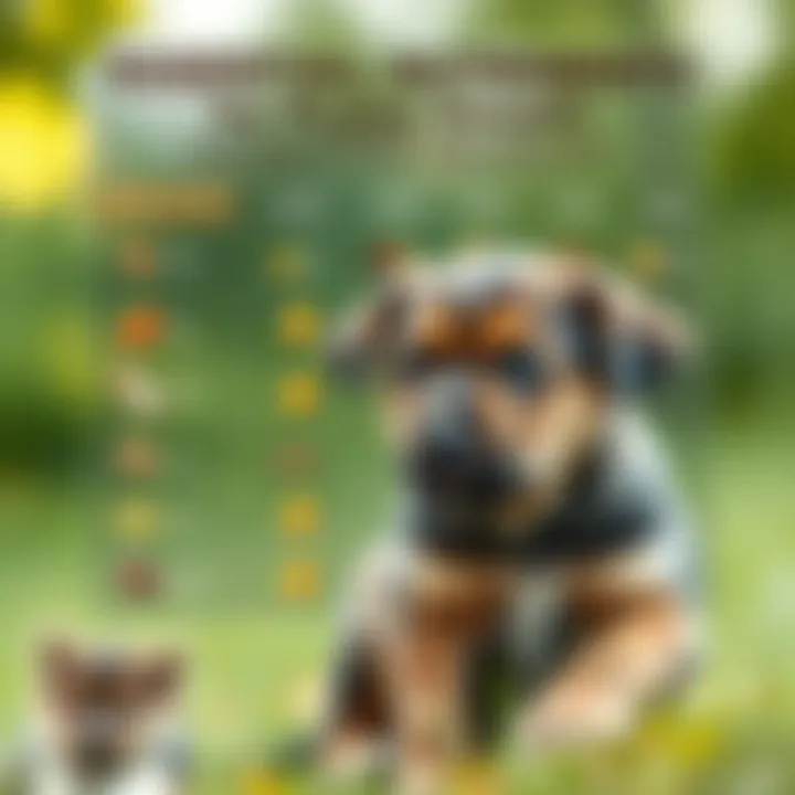 Nutritional chart showing essential nutrients for puppies