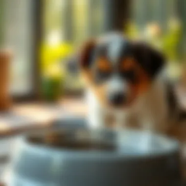 Puppy drinking fresh water from a bowl