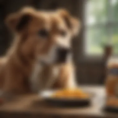 Senior dog enjoying soft meal