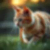 Illustration of a cat with tapeworms