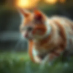 Illustration of a cat with tapeworms