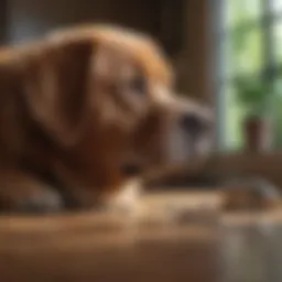 Dog owner contemplating financial decisions