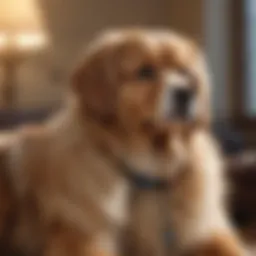 Therapy dog comforting a person