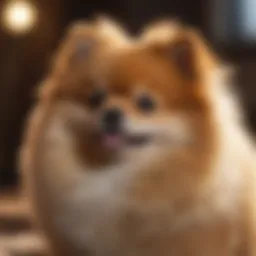 Fluffy Pomeranian with beautiful coat