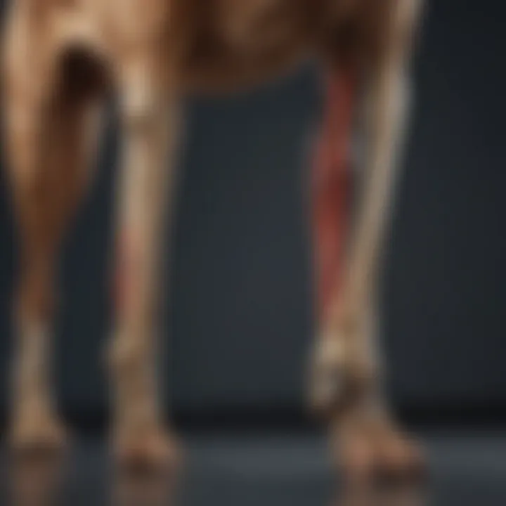 X-ray showing fractures in dog's leg