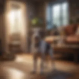 Happy dog in a cozy home environment
