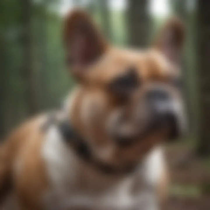 French Bulldog with shock collar for safety during outdoor activities