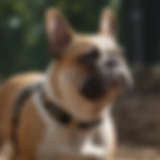 French Bulldog wearing shock collar during training