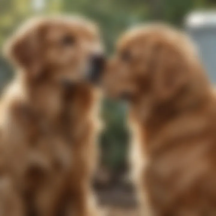 Friendly Golden Retriever and Cat