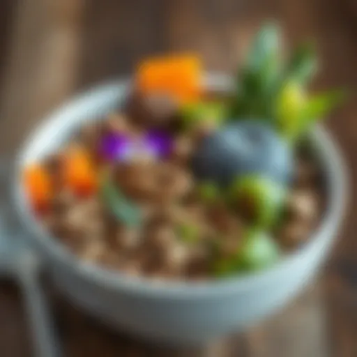 A vibrant bowl filled with various grain-free dog food options showcasing diverse ingredients