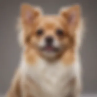 Groomed small long-haired dog breed posing for the camera