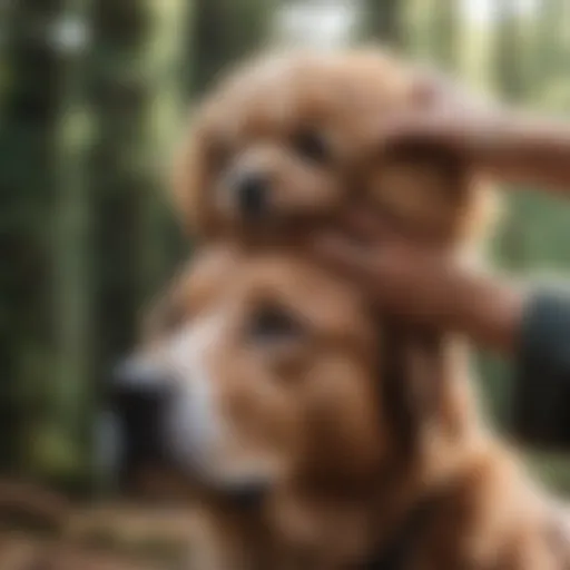 Gentle Comforting Hand on Dog's Head