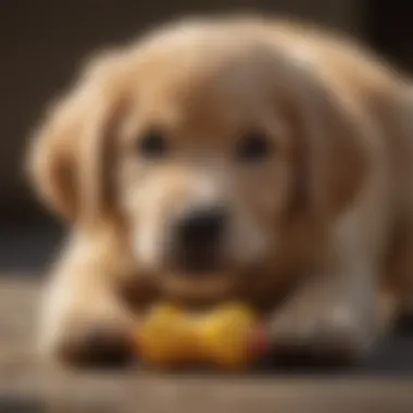 Golden Retriever Puppy with Chew Toy