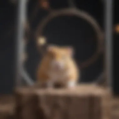 Hamster climbing on a dynamic structure