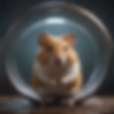 Hamster enjoying time on large hamster wheel