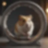 Hamster running on large hamster wheel