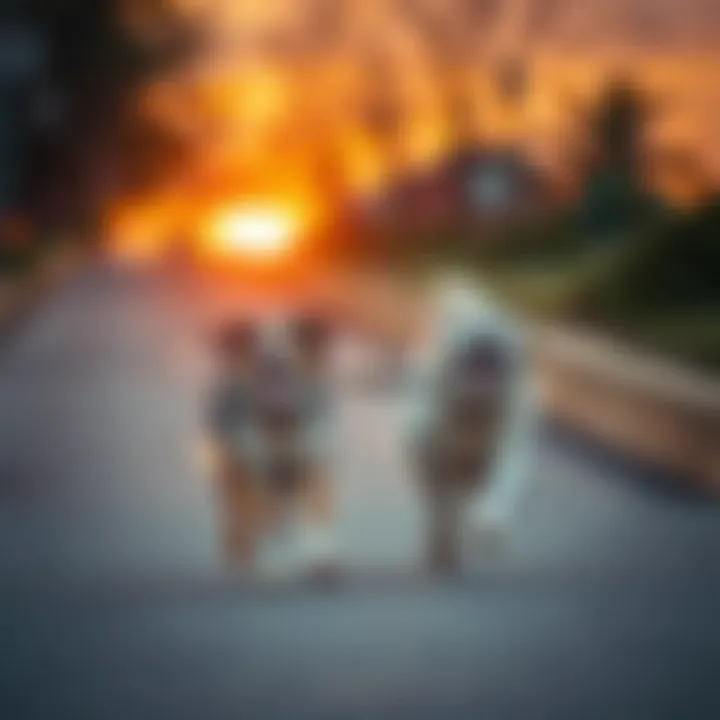Strengthening Connections: Adventures Together A pair engaging in a joyful run during sunset, illustrating the bond enhanced by a hands-free leash.