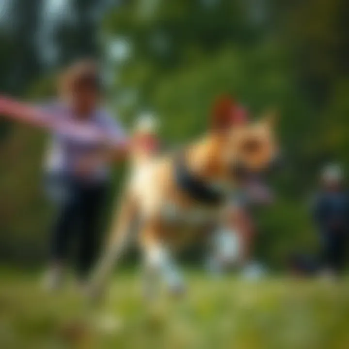 Embracing Freedom: Your Dog in Motion A dynamic outdoor scene showcasing an excited dog running freely while attached to a hands-free leash.