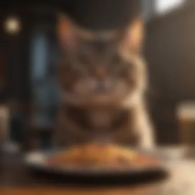 Happy Cat Enjoying Meal