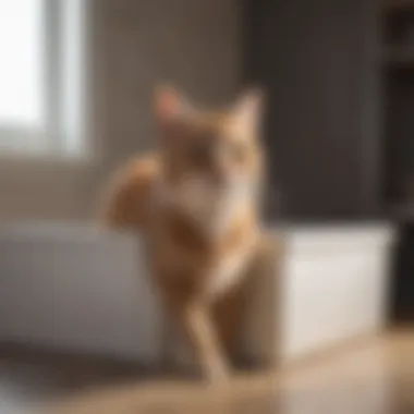 Happy cat using optimized litter box