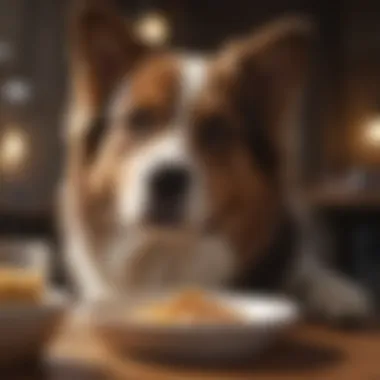 A dog happily enjoying a balanced meal without cereal