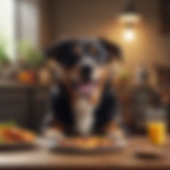 Happy Dog Enjoying Just Food Meal