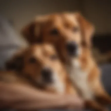 Happy Dog Resting Head on Owner's Lap