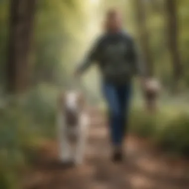 Dog walker with a happy pup