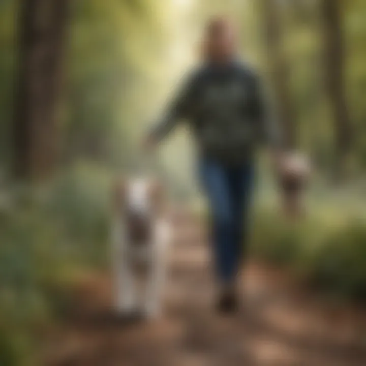 Dog walker with a happy pup