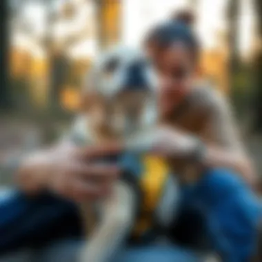 Perfect Fit for Every Pup Pet owner adjusting the Harness Buddy on their dog