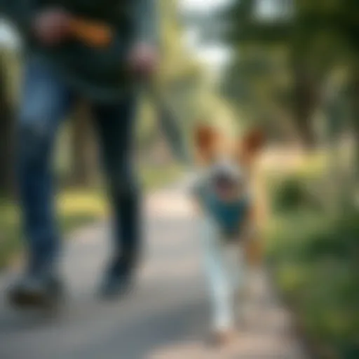 Enjoying Nature with the Harness Buddy Harness Buddy being used during a walk in a park