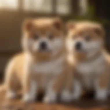 Healthy Akita puppies in a nurturing environment