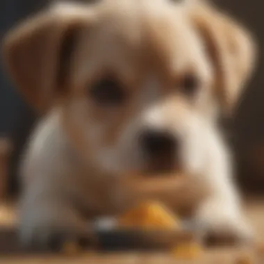 Healthy puppy enjoying a balanced diet