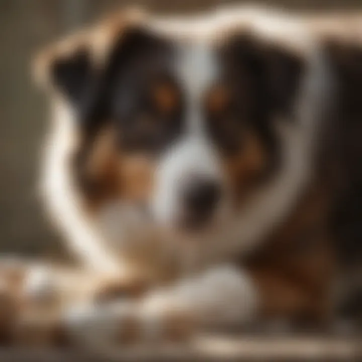 Australian Shepherd receiving a dose of heartworm medicine