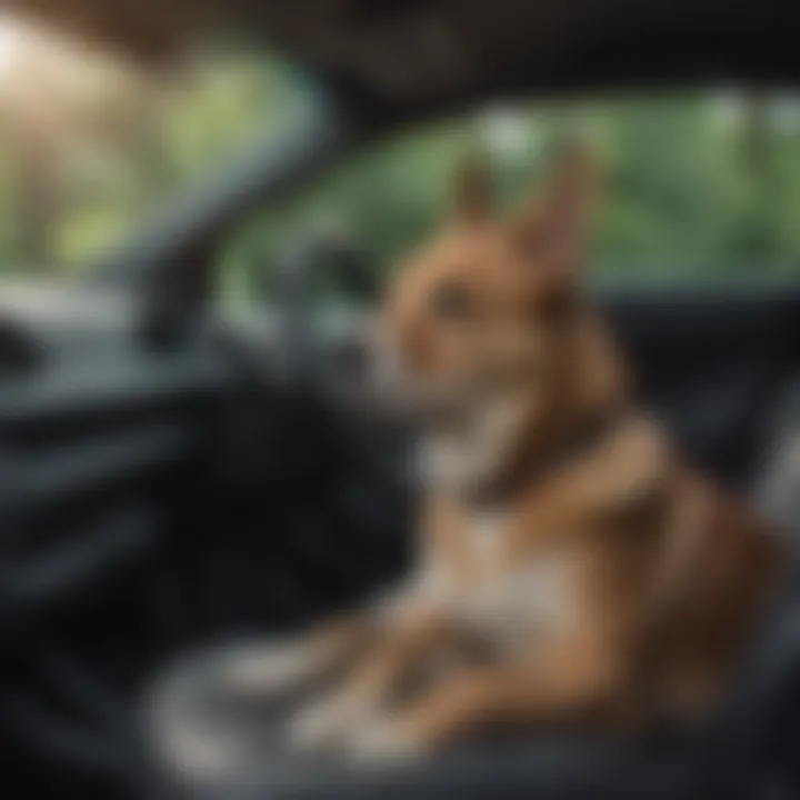 Comfortable travel setup for dogs in car