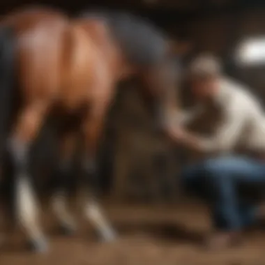 Expert farrier shoeing a horse with precision