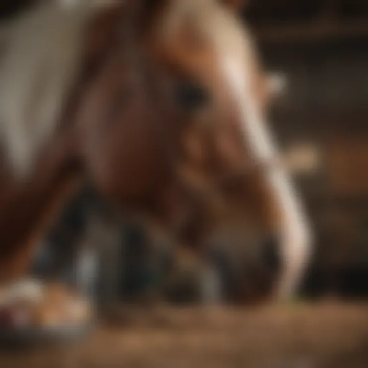 Horse receiving veterinary treatment