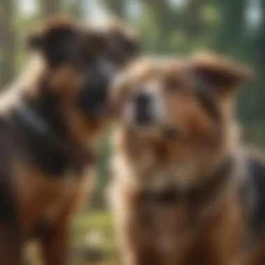 Owner rewarding a well-behaved rescue dog