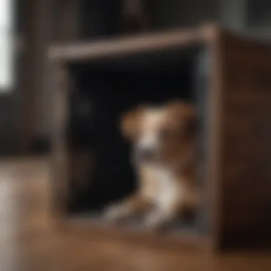 Dog crate as a safe space for house training