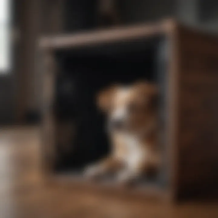 Dog crate as a safe space for house training