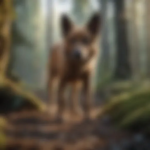 Rescue dog sniffing around a new environment