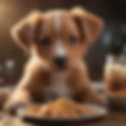 A healthy puppy enjoying a nutritious meal