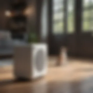 Air purifier in a modern home setting