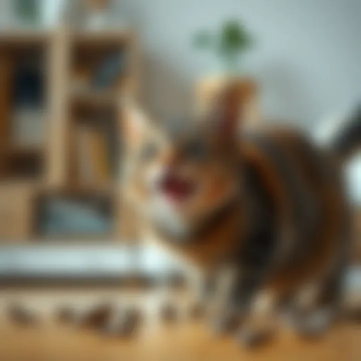 Enhancing Your Cat's Living Space A cat playing happily in its personal space