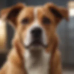 Dog exhibiting signs of stress